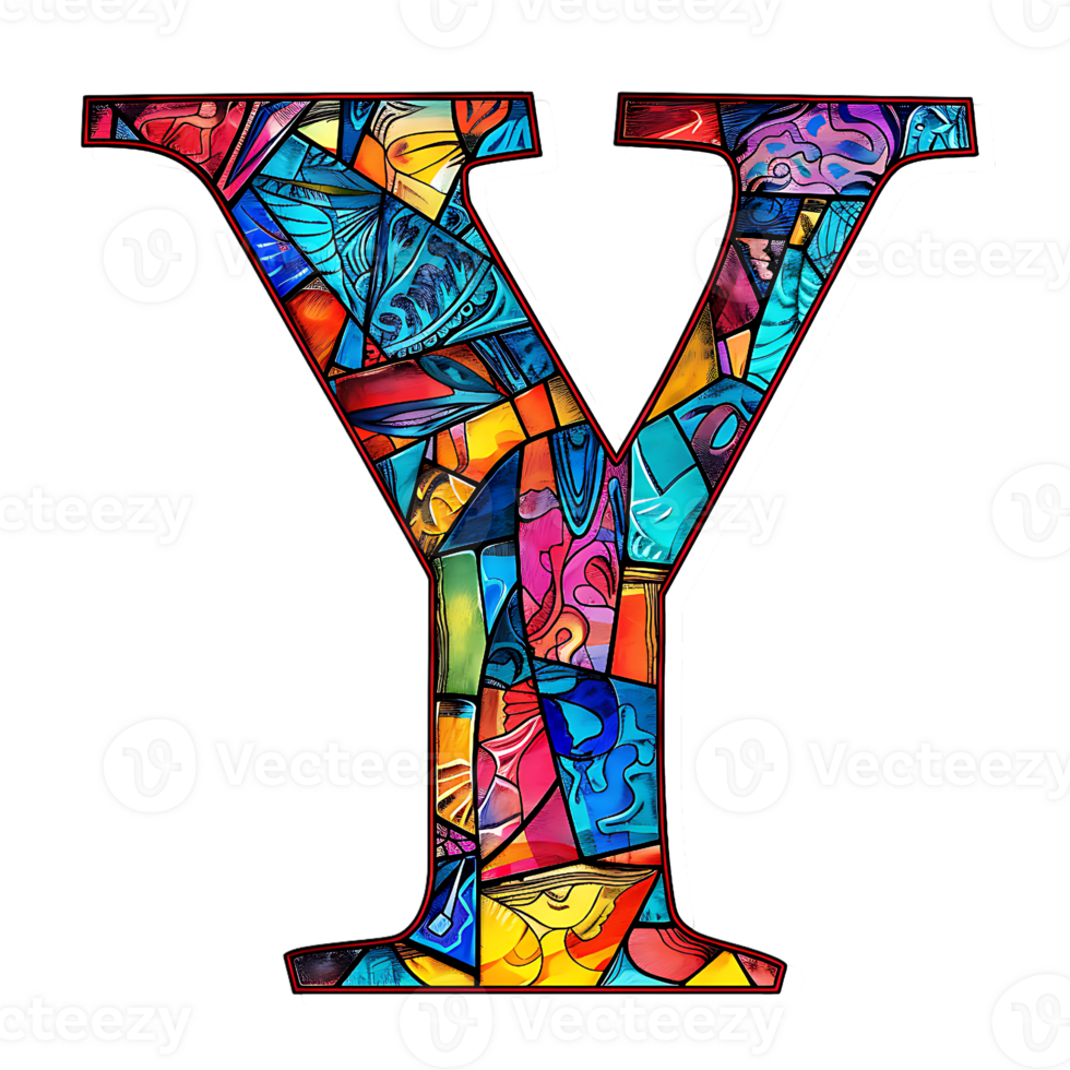 Stained Glass Alphabet Design png