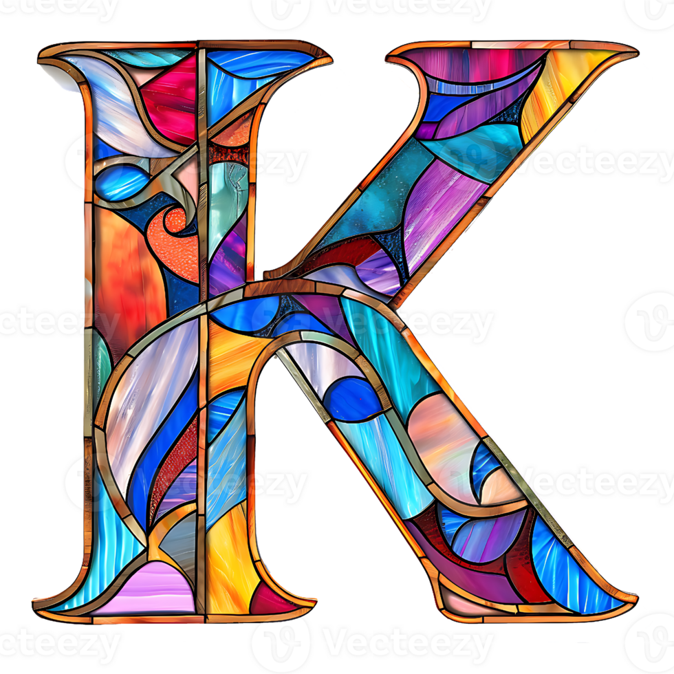 Stained Glass Alphabet Design png