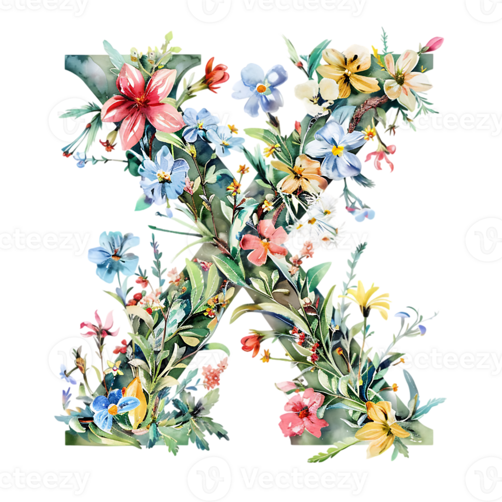 Flowers Alphabet Design png