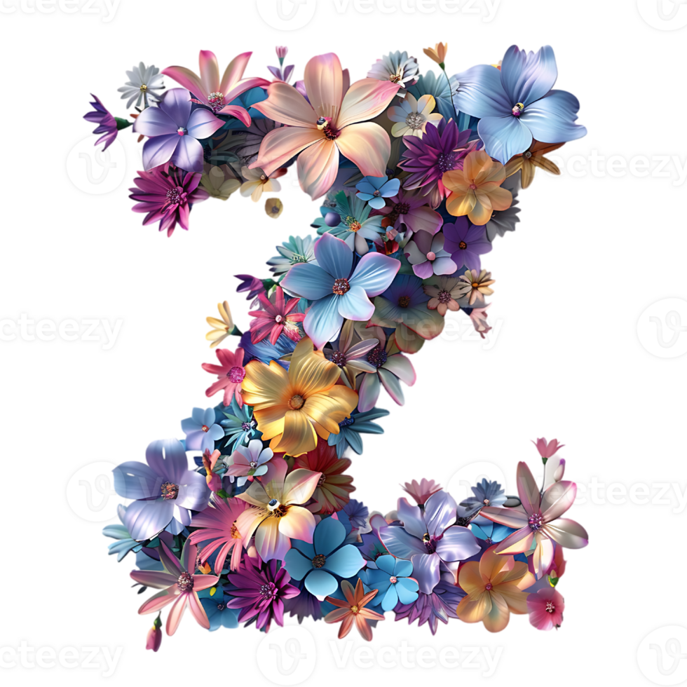 Flowers Alphabet Design png