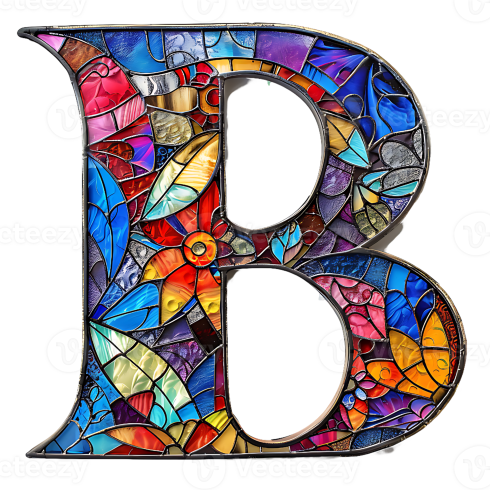 Stained Glass Alphabet Design png