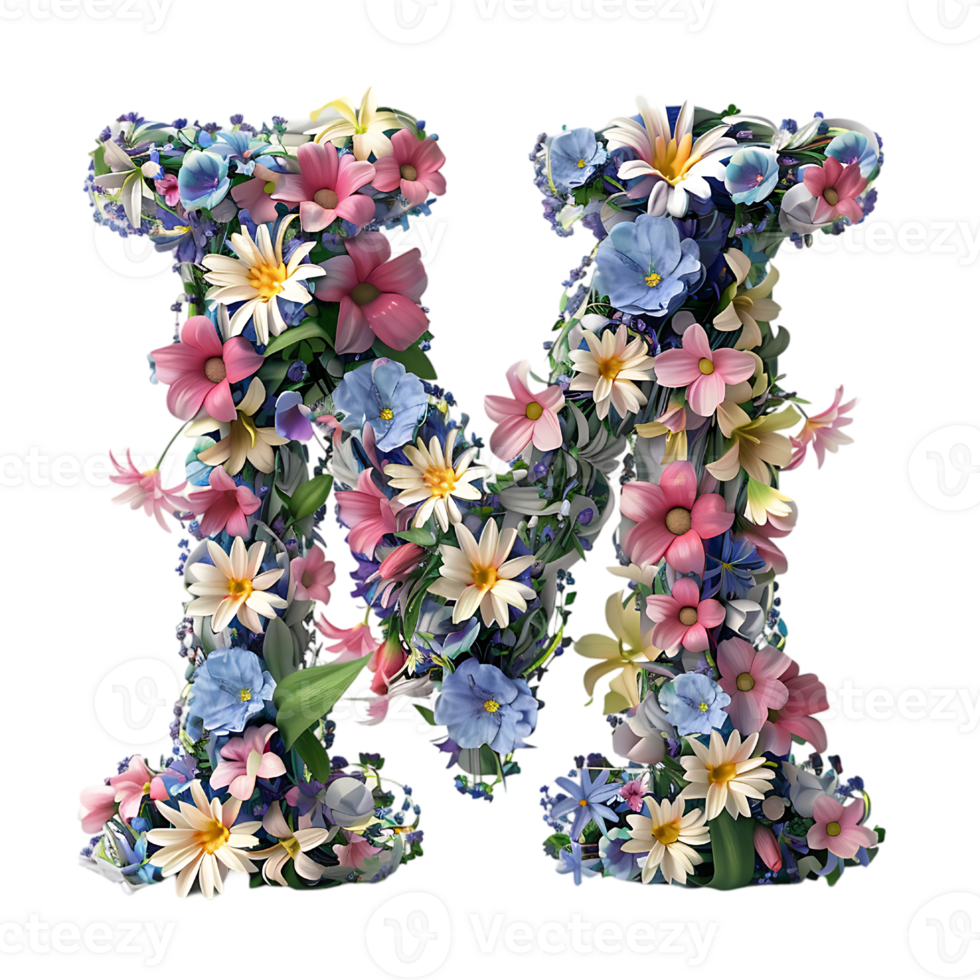 Flowers Alphabet Design png
