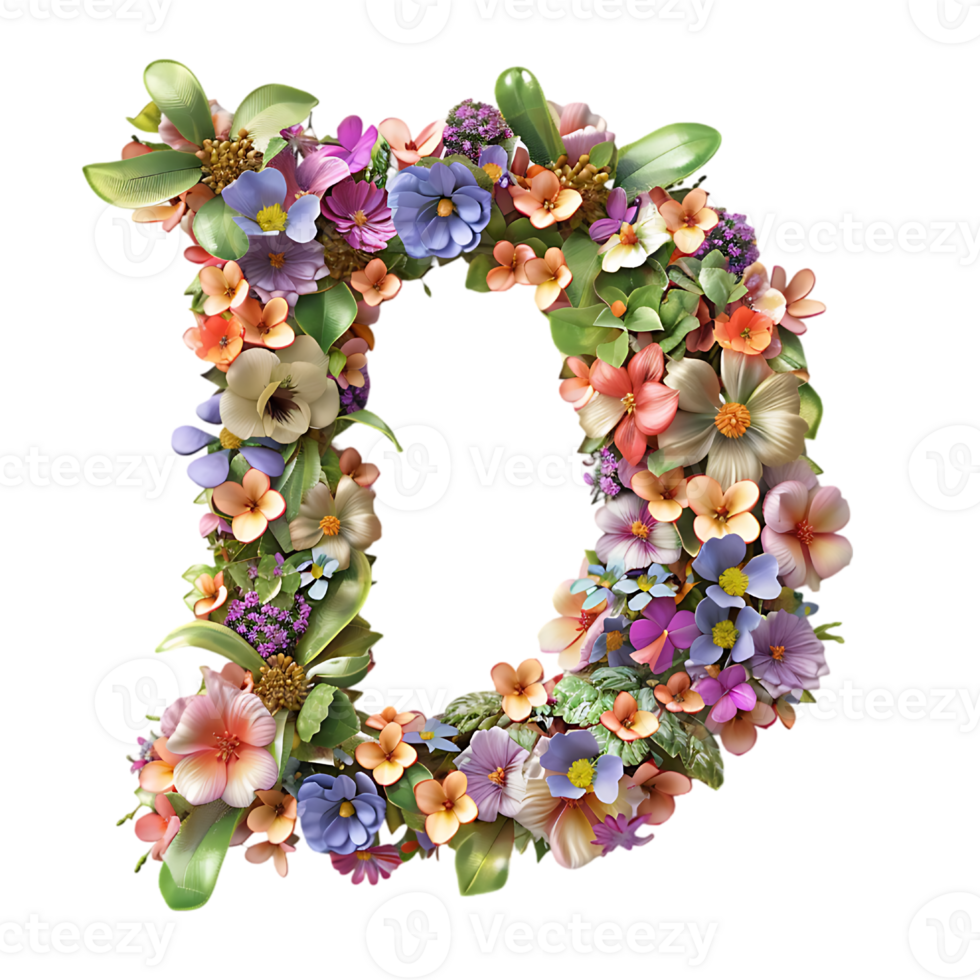 Flowers Alphabet Design png