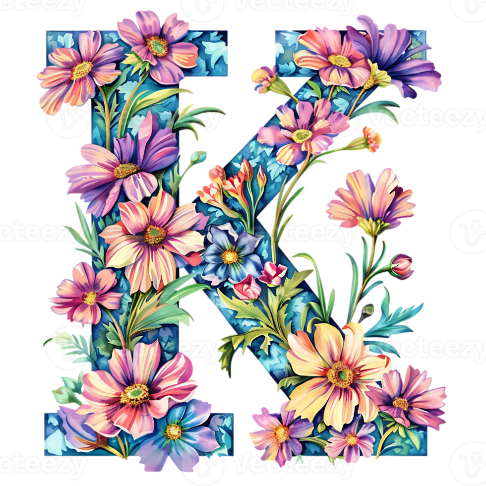 Flowers Alphabet Design png