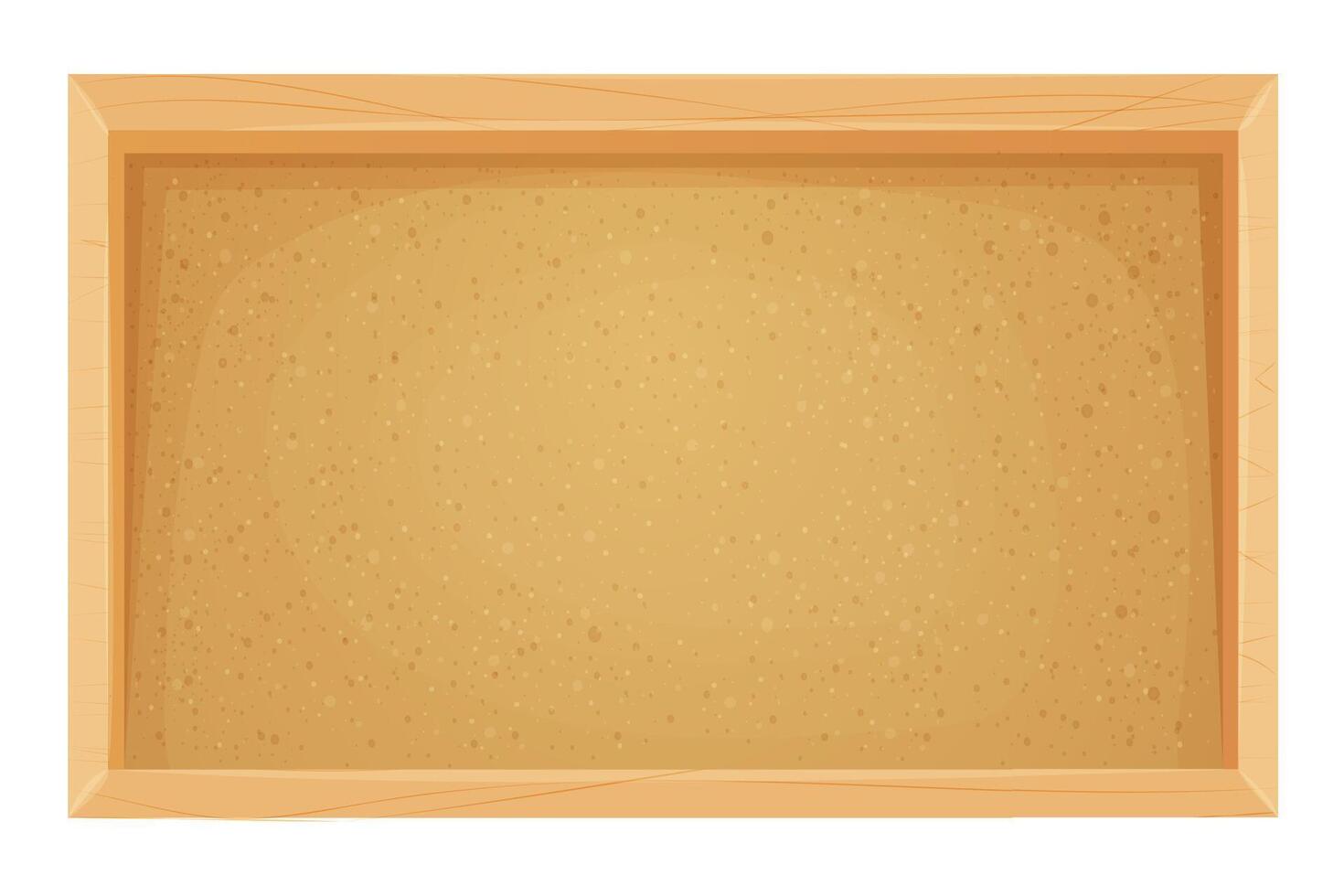 Cork board in wooden frame empty in cartoon style isolated on white background. Space for schedule, tasks and memeory pages. vector