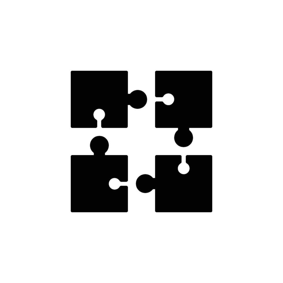 icon illustration of a puzzle, representing integration and problem solving abilities vector