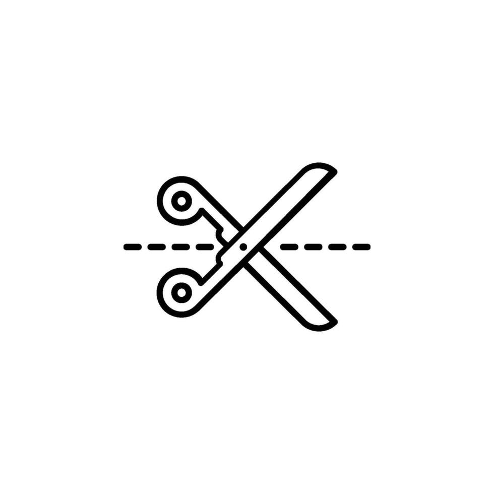 icon of scissors representing cut here, emphasizing precision cutting vector