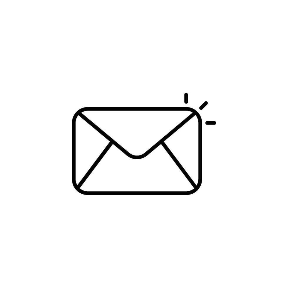 icon illustration of a mail notification, symbolizing incoming messages and alerts vector