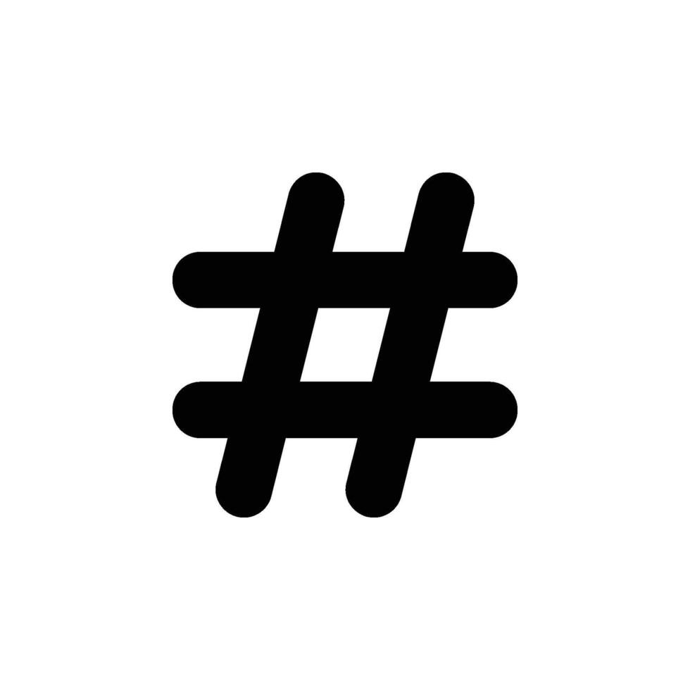 icon illustration of a hashtag, representing social media trends and discussions vector