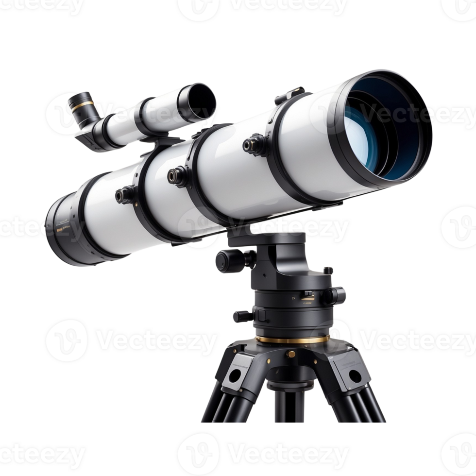 a telescope on a tripod isolated on transparent background png