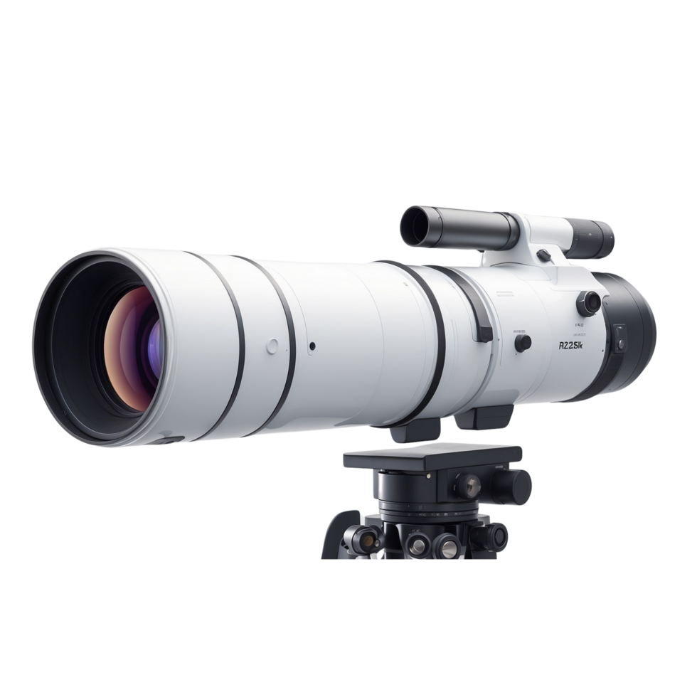 a telescope on a tripod with a lens on it isolated on transparent background png