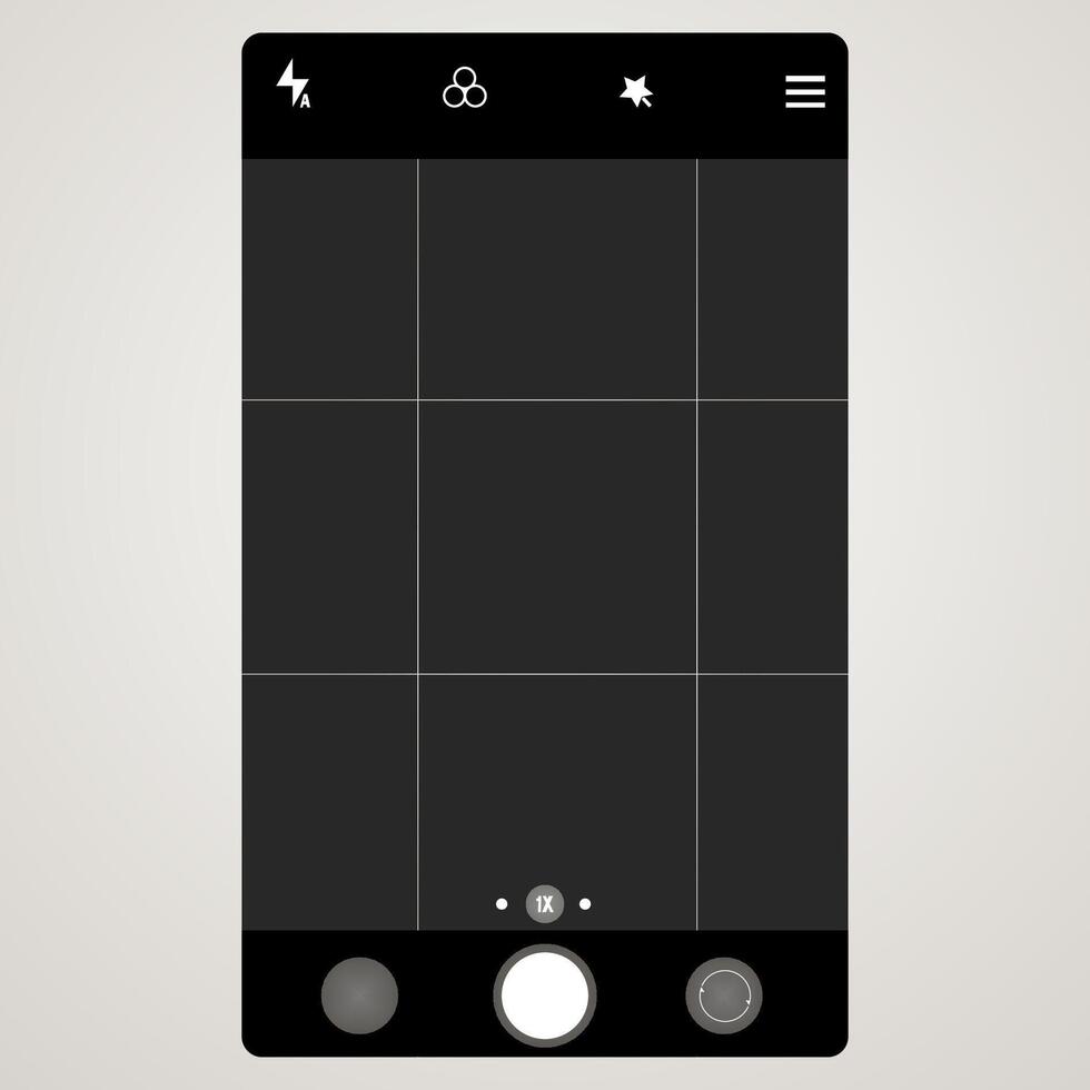 Phone camera viewfinder, screen interface view template cam. Smartphone app frame isoleted vector