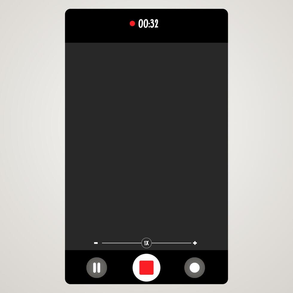 Phone camera viewfinder, screen interface view template cam. Smartphone app frame isoleted vector