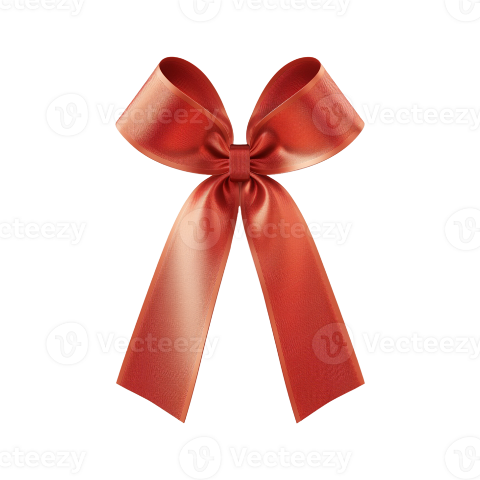 red ribbon and bow isolated on transparent background png