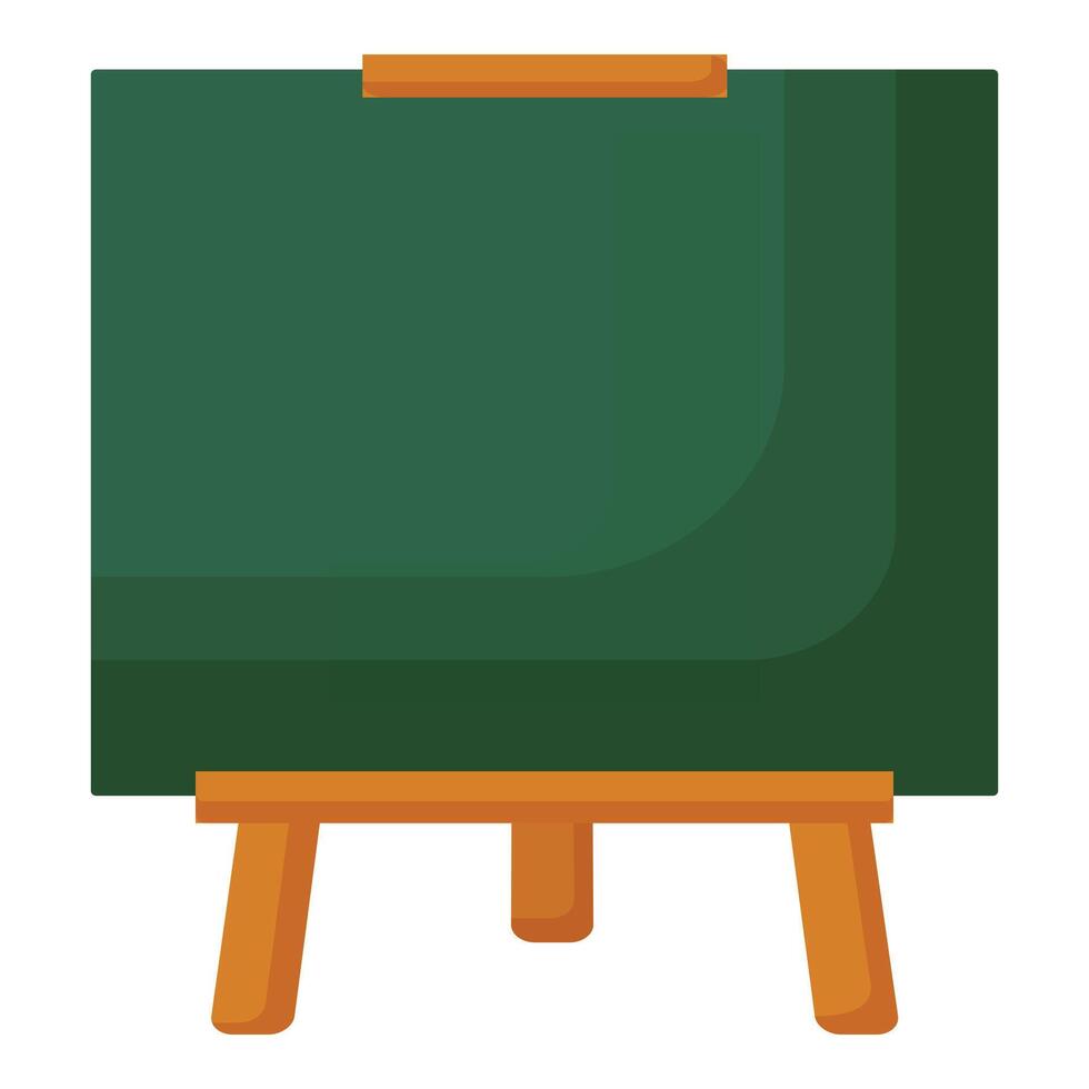 Empty green chalkboard on wooden stand vector
