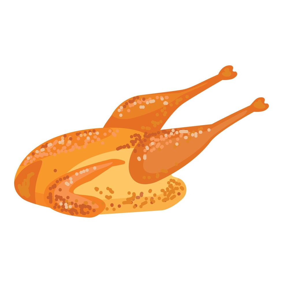 Flat graphic of a cooked, whole chicken, ideal for foodrelated design vector
