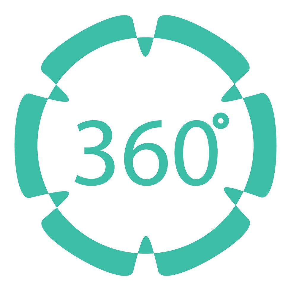 Simple green emblem for panoramic viewing or virtual tours vector