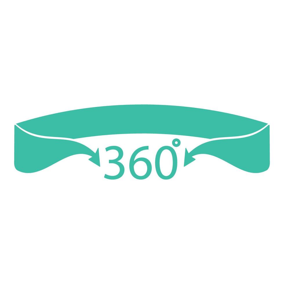 Turquoise 360degree angle icon isolated on a white background vector