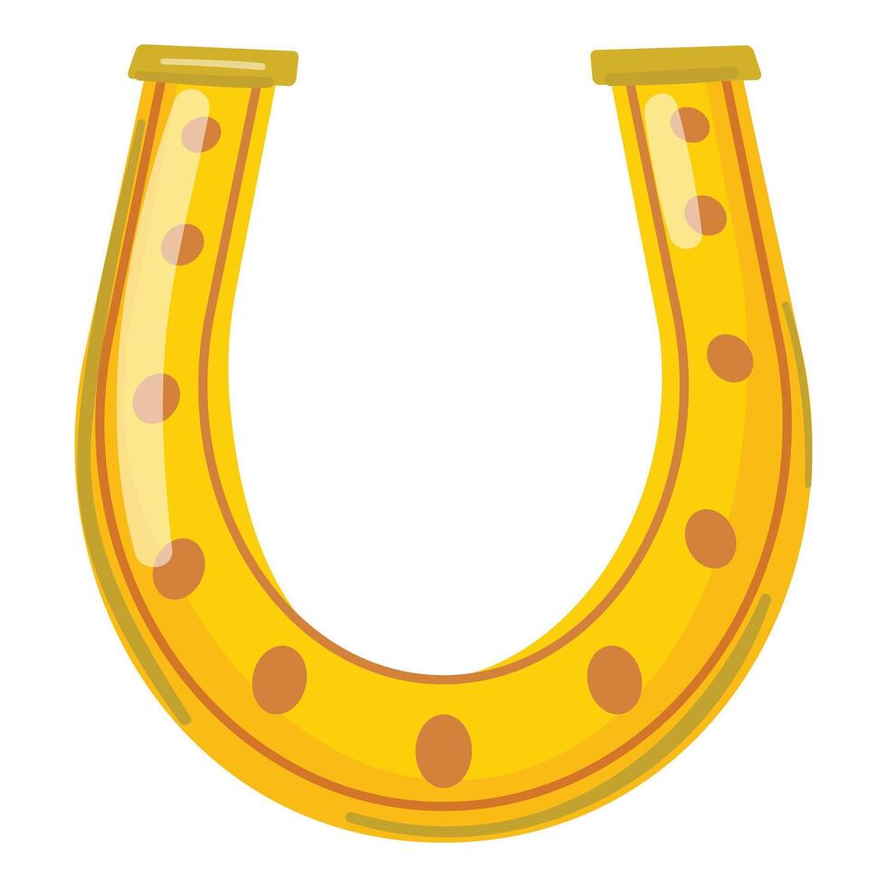 Vibrant illustration of a golden horseshoe symbolising luck and fortune vector
