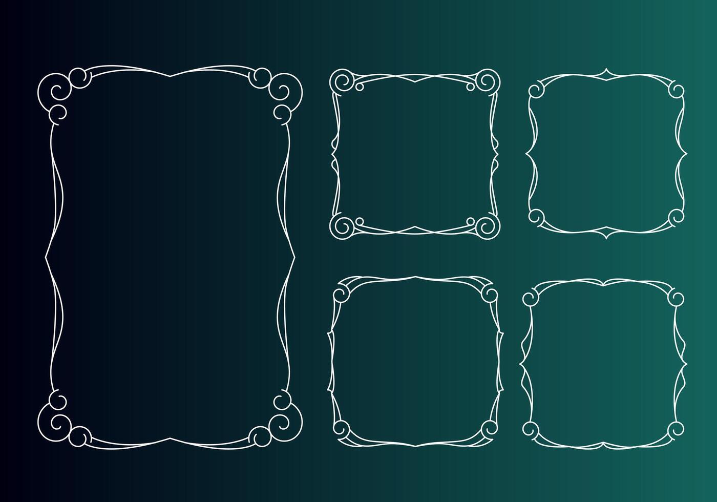 Vintage calligraphic frames, retro elegant ornamental borders and filigree floral ornaments for framed Template vector