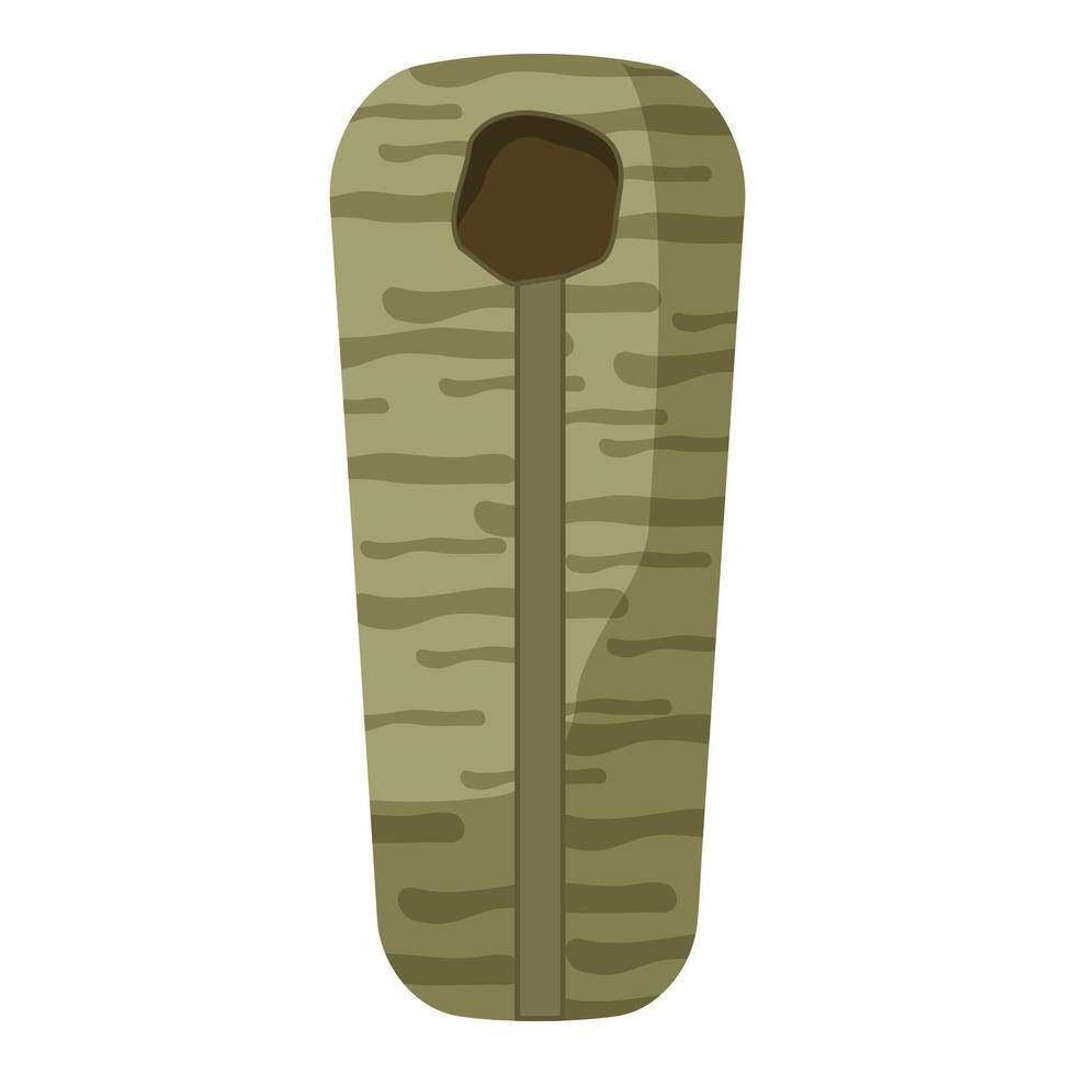 Cartoon camouflage sleeping bag illustration vector