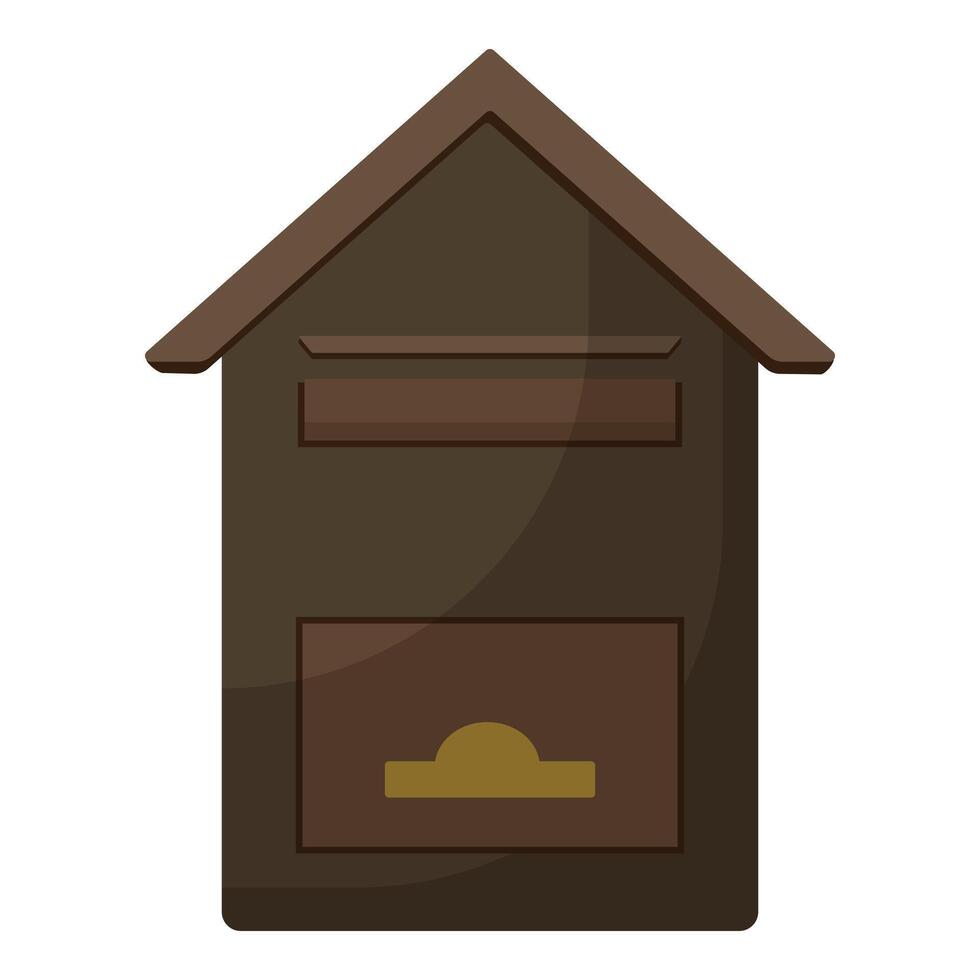 Simple illustration of a brown cartoon birdhouse with a round entrance vector