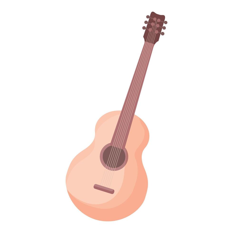 Flat design of a classic acoustic guitar isolated on a white background vector