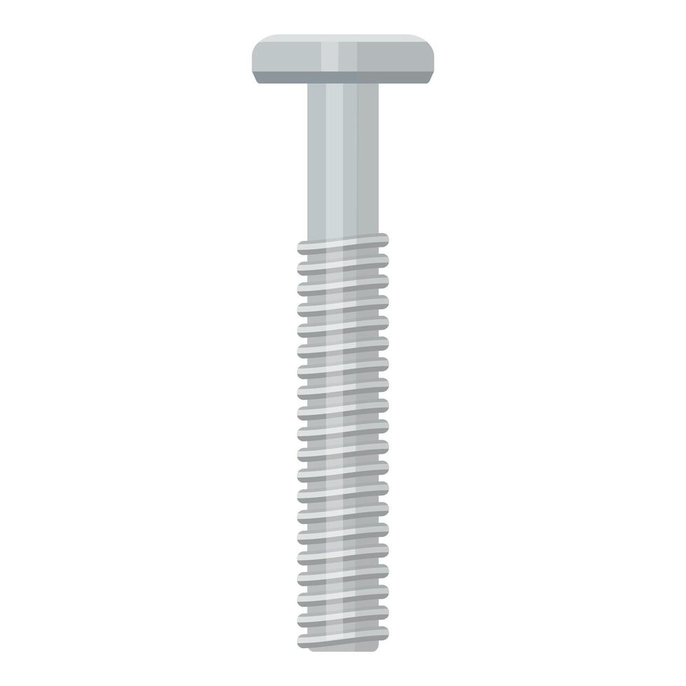 graphic of a silver metal bolt with threaded body, suitable for technical and construction themes vector