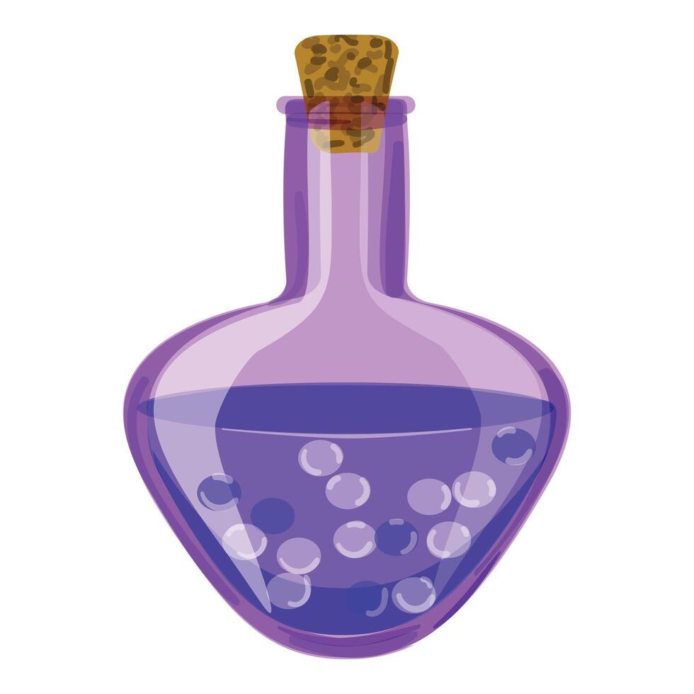 Cartoon potion bottle with bubbles vector