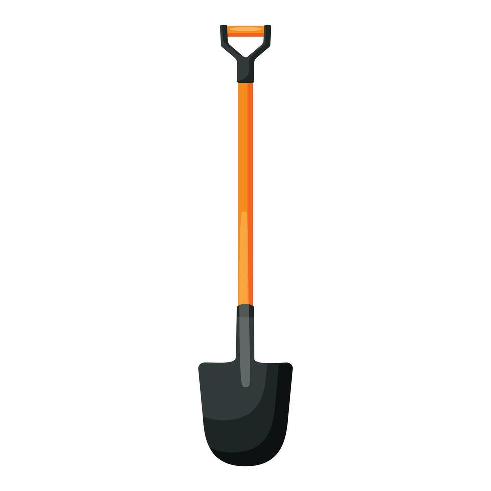 Garden spade with orange handle isolated on white vector