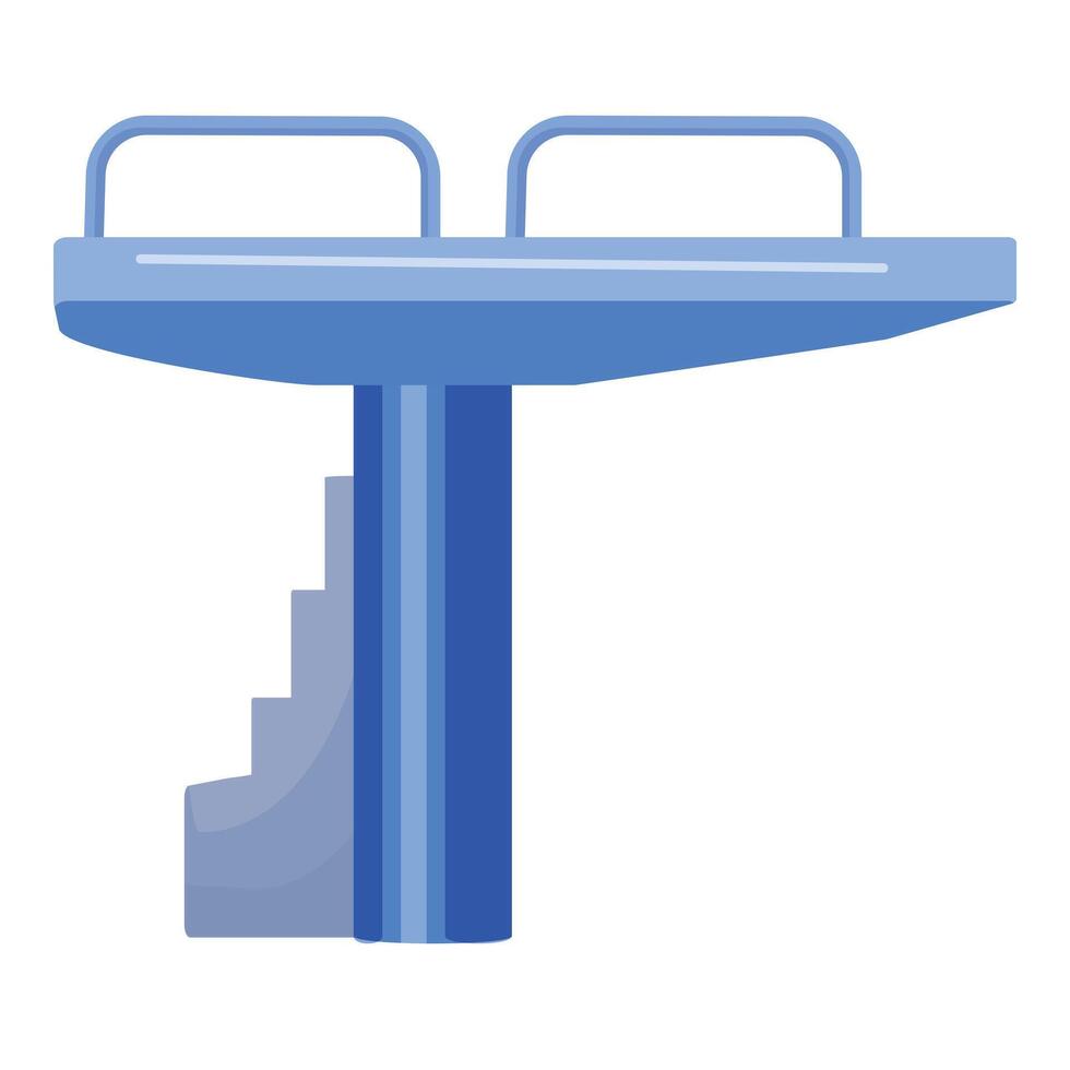 graphic of a stylized blue diving board with steps vector