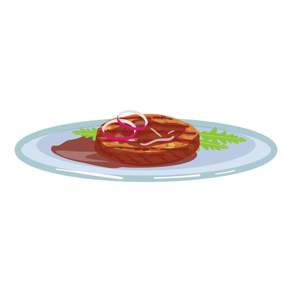 French steak meat icon cartoon . Fillet beef vector