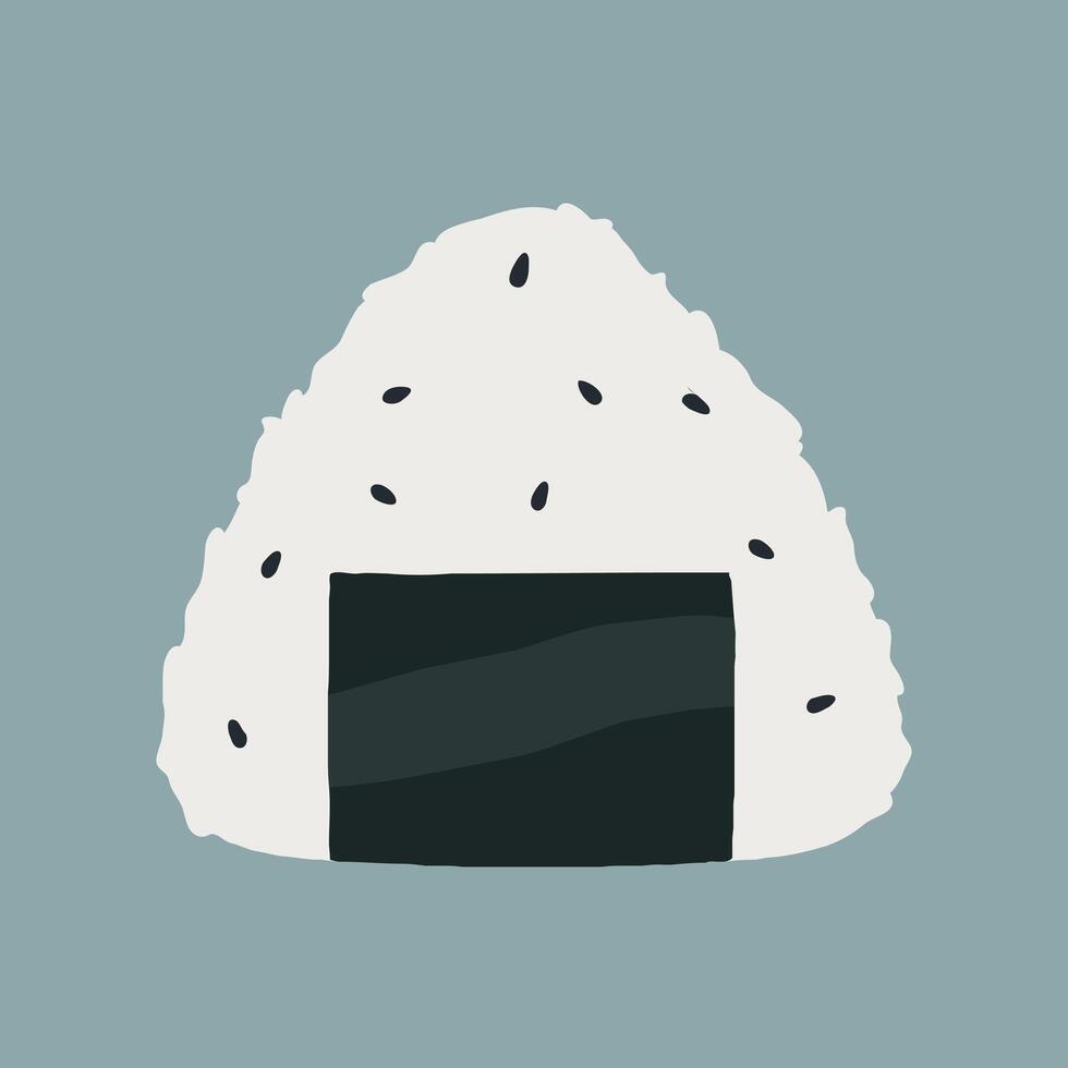 Onigiri sushi Japanese food flat design vector