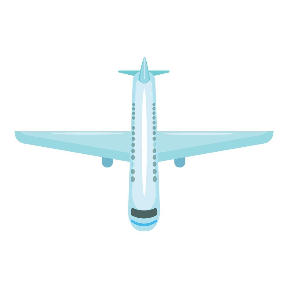 Cartoon airplane top view isolated on white background vector