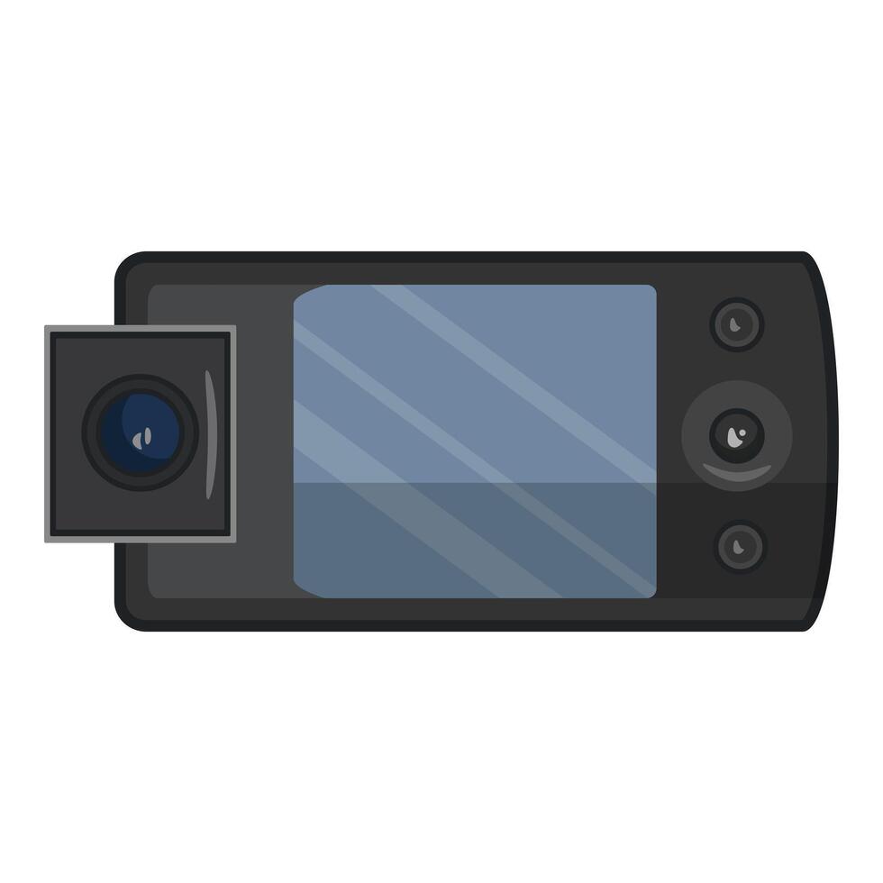 Modern black dashboard camera isolated illustration vector