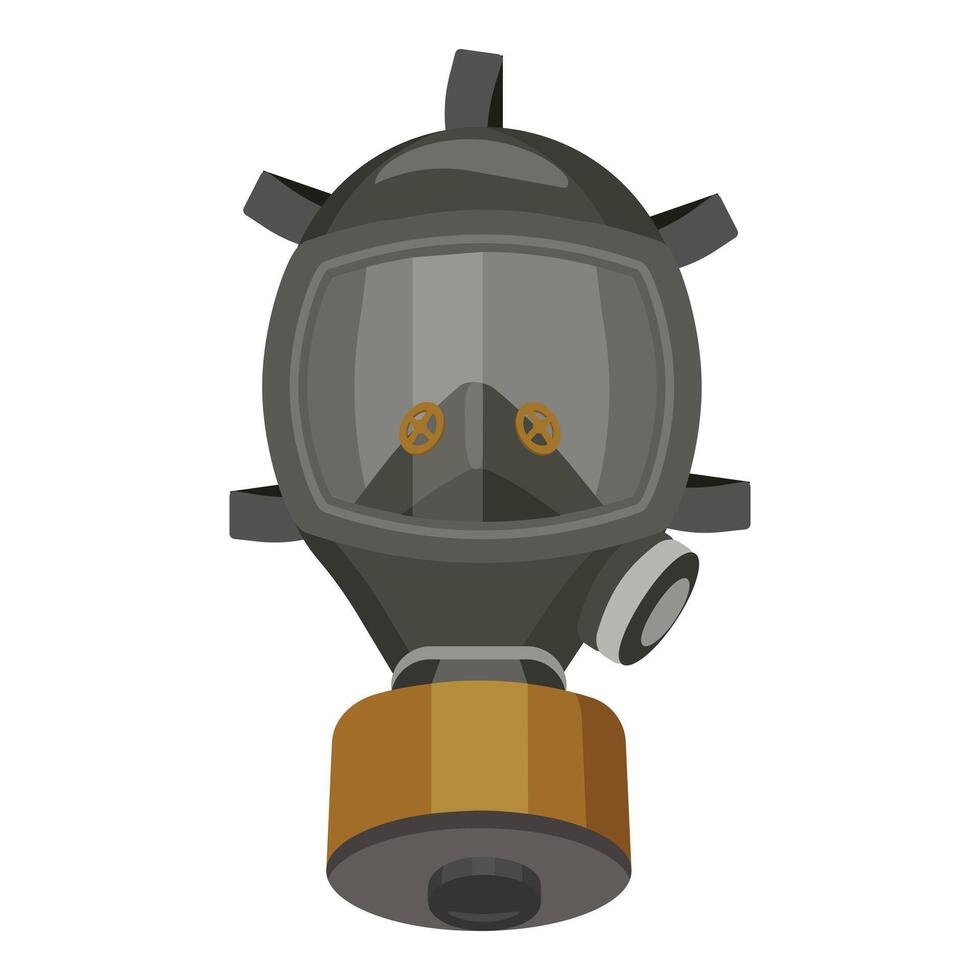 Flat design illustration of a gas mask, isolated on white background vector