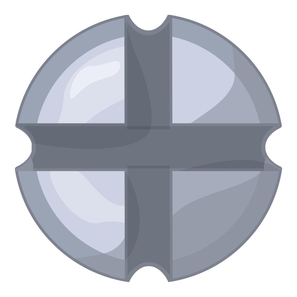 Flat design of a shiny metallic screw head vector