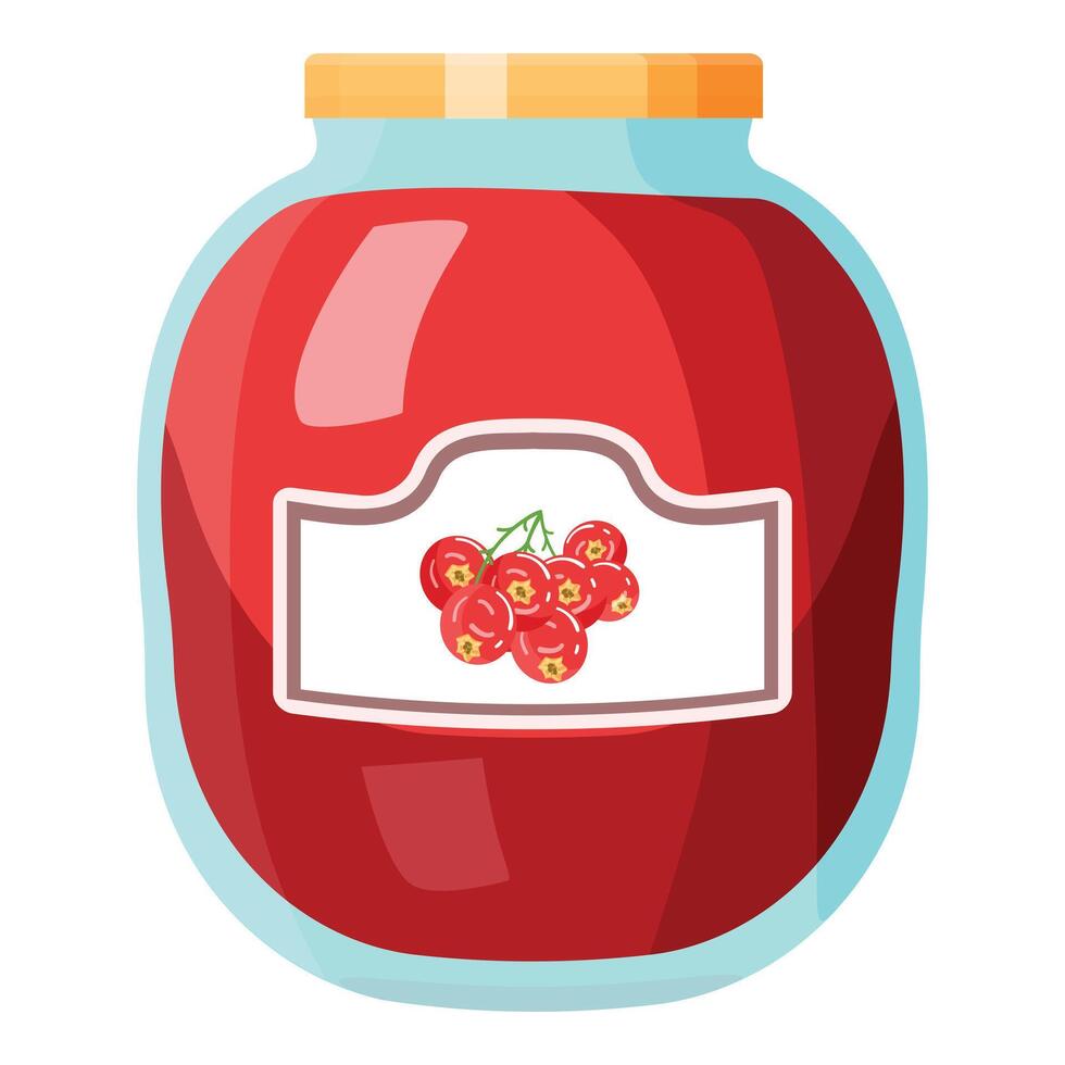 Cartoon illustration of cherry jam jar vector