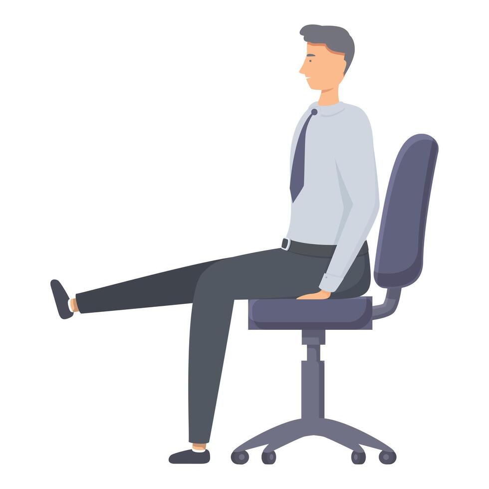 Relaxed businessman sitting in office chair vector