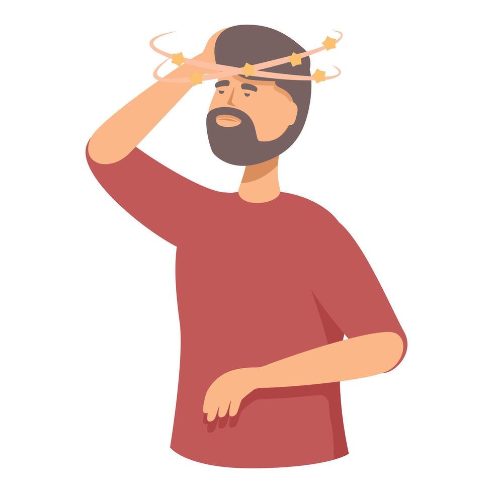 Confused man with scribbles above head vector