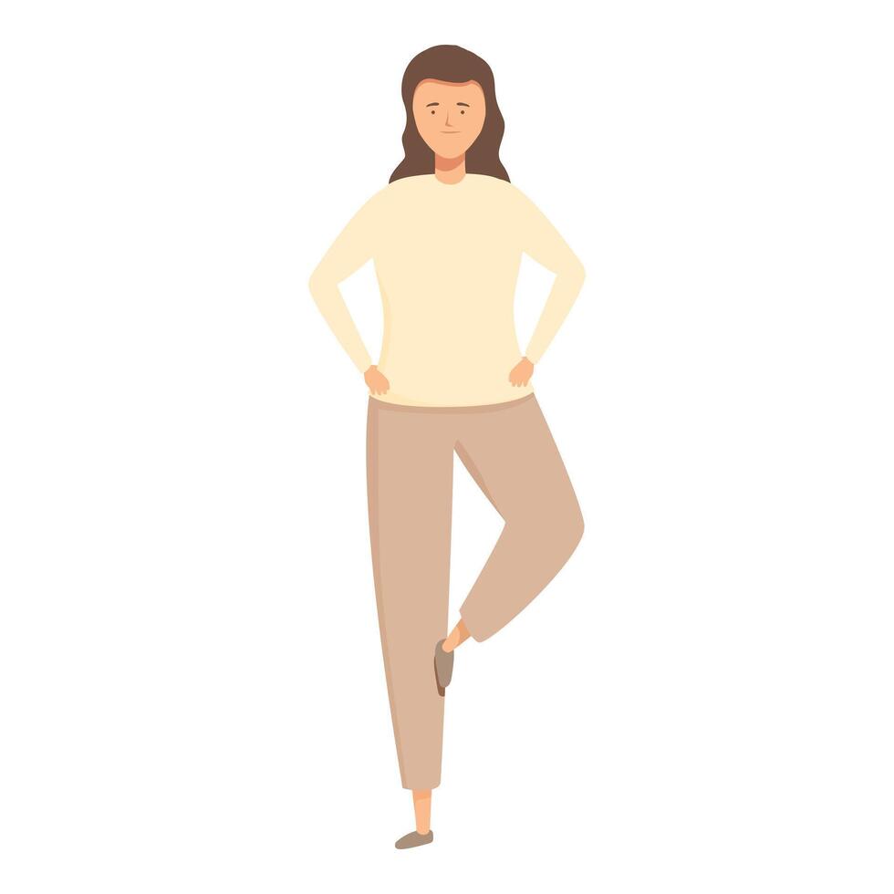 Confident woman standing with hands on hips vector