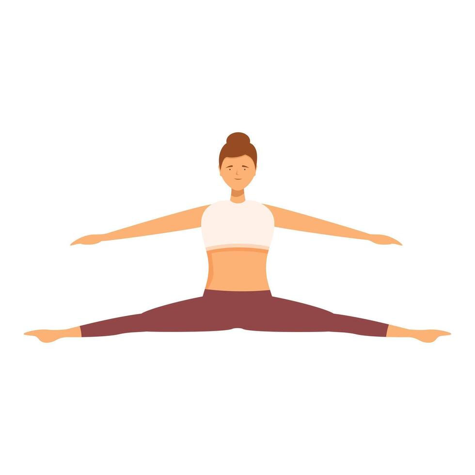 Woman practicing wideangle seated yoga pose vector