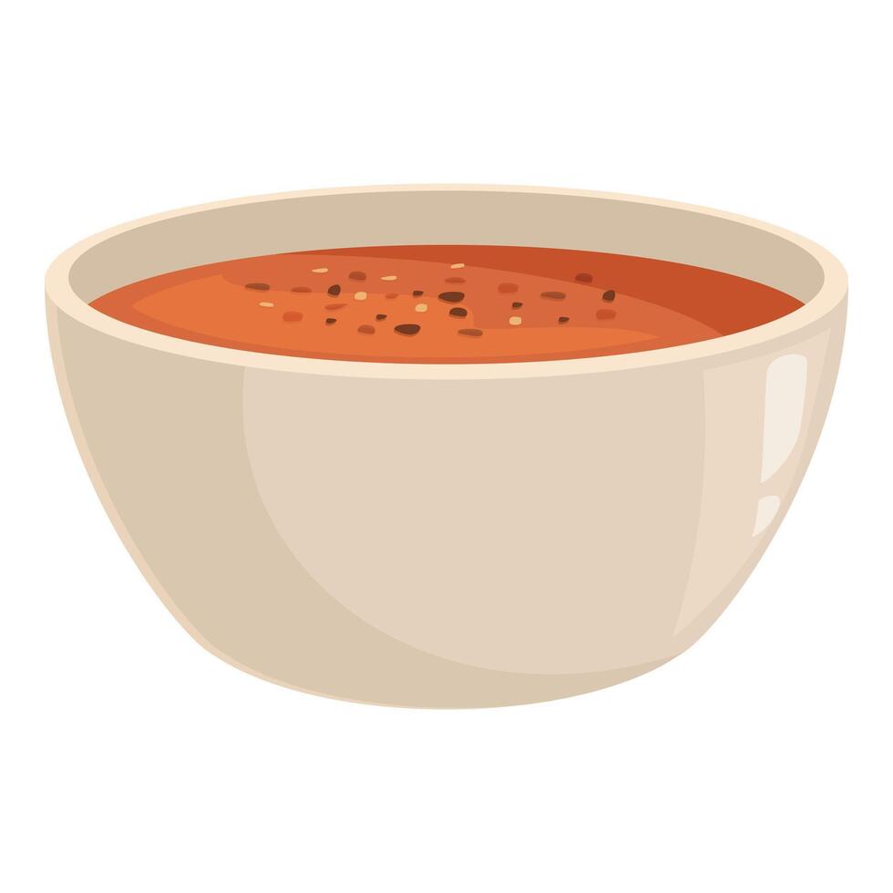 Creamy tomato soup in a bowl vector