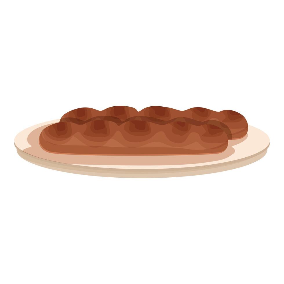 illustration of a traditional baguette on plate vector