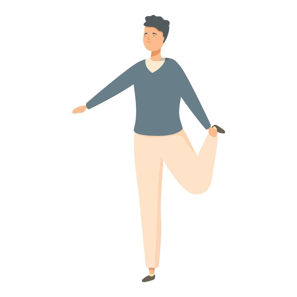 Man doing stretching exercise illustration vector