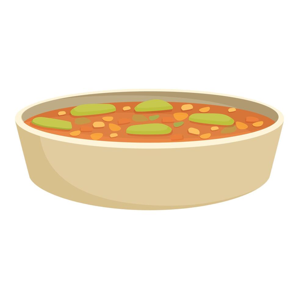 Bowl of vegetable soup illustration vector