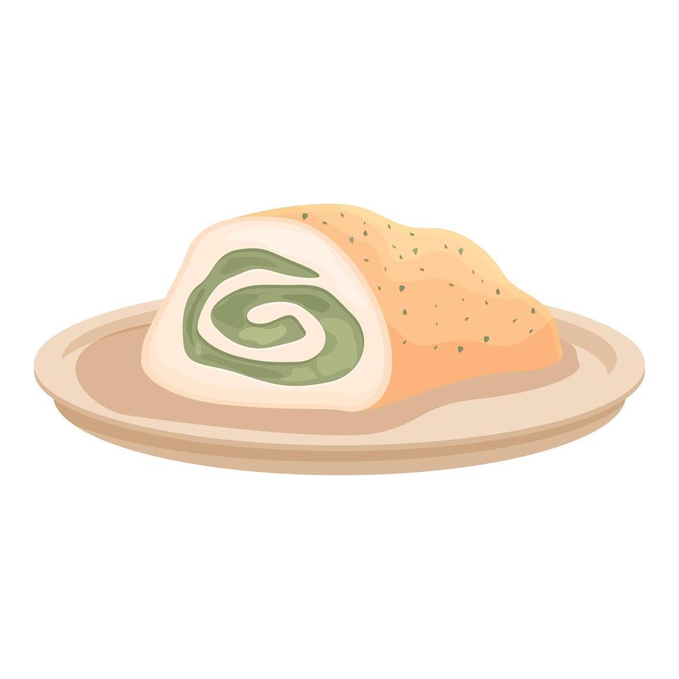 Stuffed pita bread on plate illustration vector