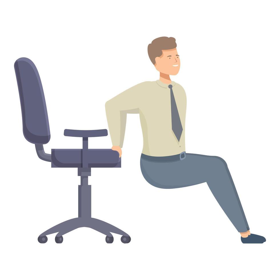 Man performing office chair exercise vector