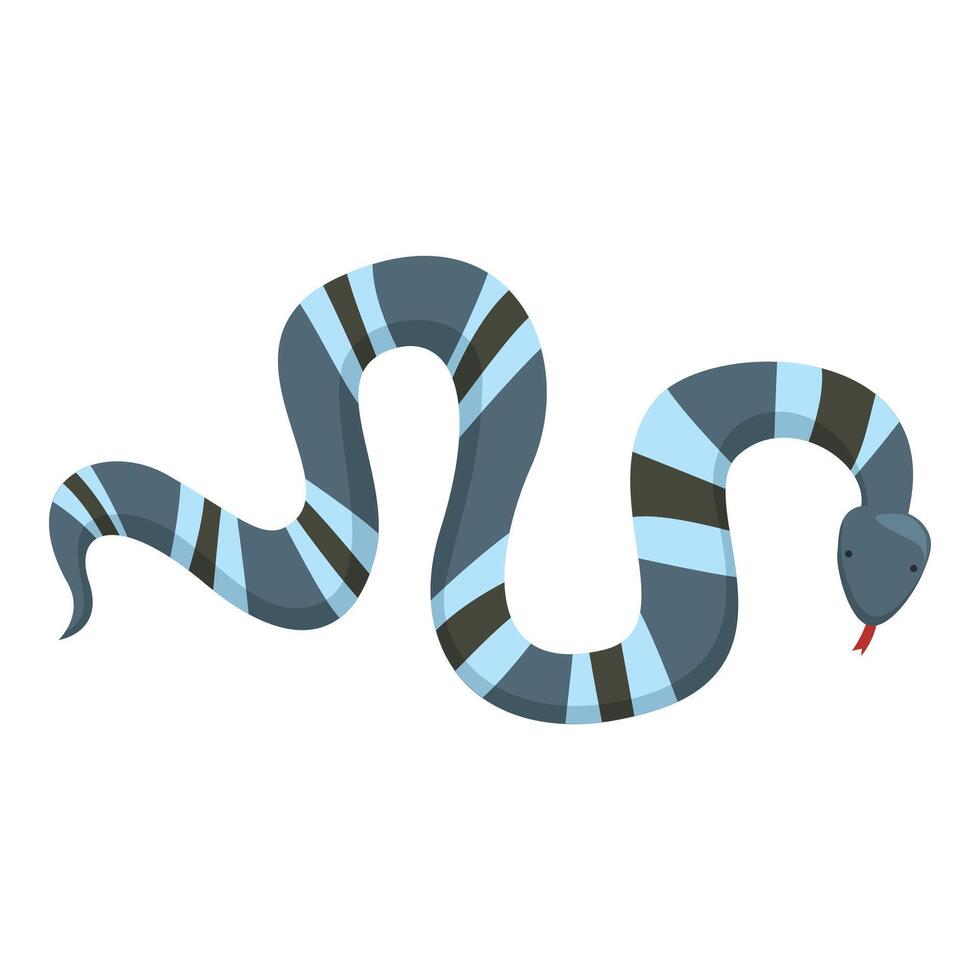 Cartoon blue and gray striped snake illustration vector
