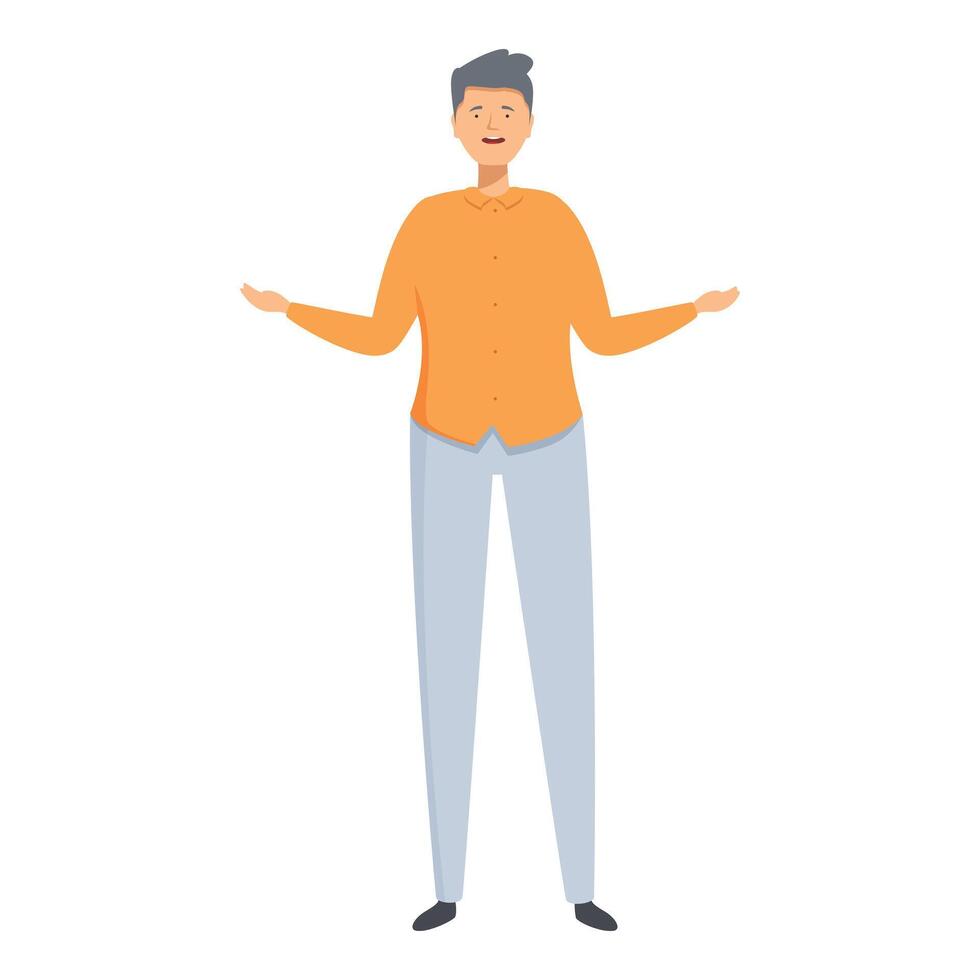 Man with open arms in casual clothing vector